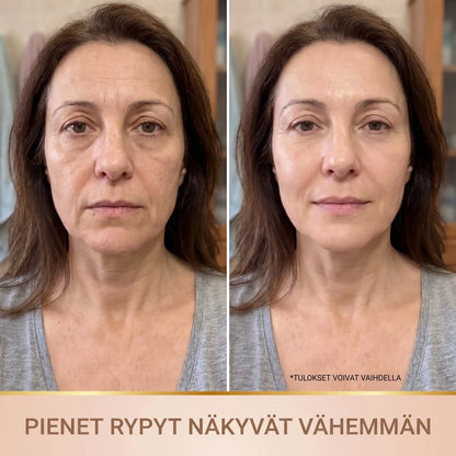 Ennen ja jälkeen: pienet rypyt näkyvät vähemmän