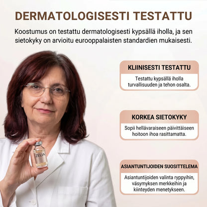Dermatologisesti testattu koostumus kypsälle iholle